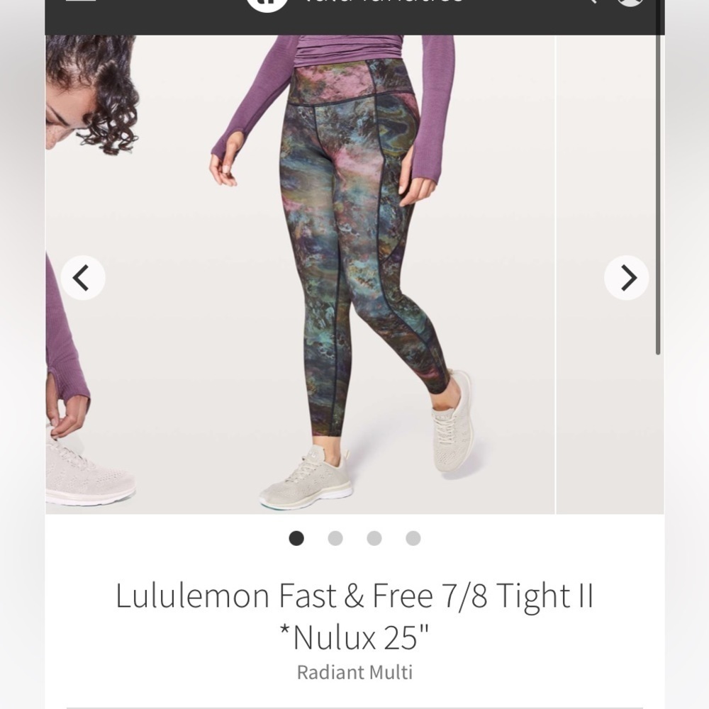 lululemon athletica Black Multi-Color Patterned High-Rise  fast and free 25”